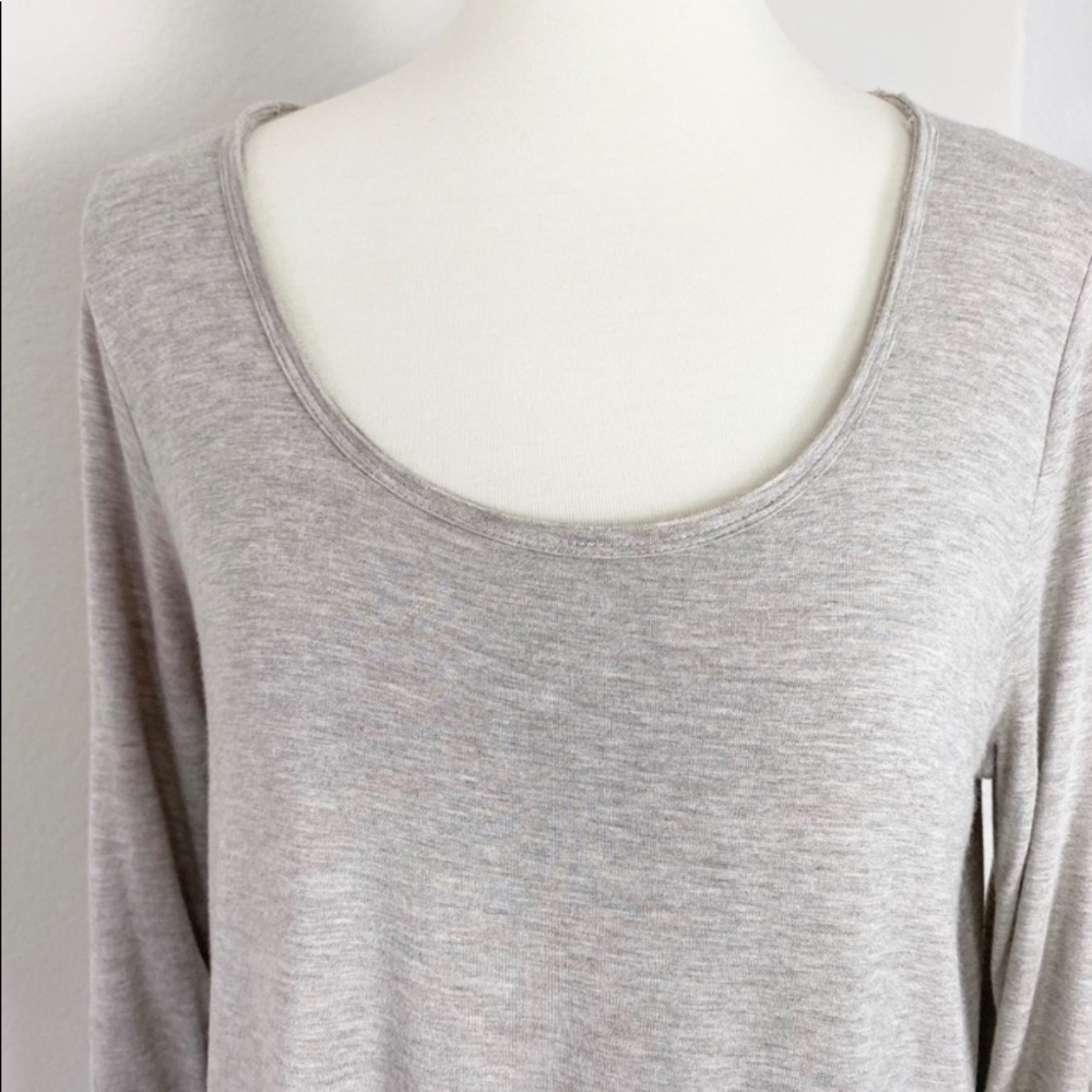 Chelsea & Theodore Contrast Tunic Top Gray Black Size M - Picture 3 of 7